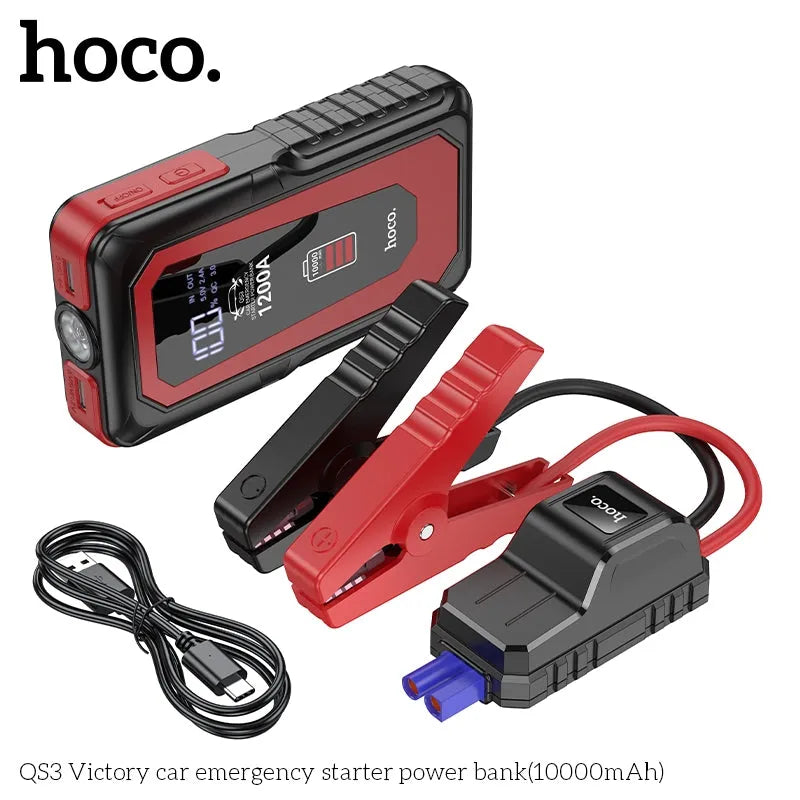 Hoco QS3 Victory Car Emergency Jump Starter Power Bank 10000mAh Black
