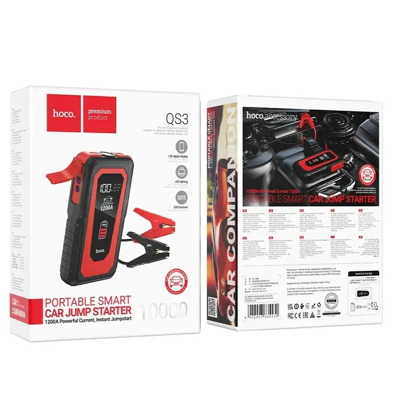 Hoco QS3 Victory Car Emergency Jump Starter Power Bank 10000mAh Black