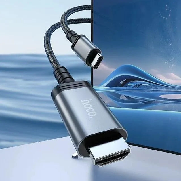 Hoco UA43 Type-C To HDTV 4K Screen Mirroring Cable 1.8m Metal Gray