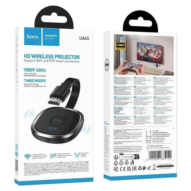 Hoco UA45 HDTV To Type-C 2.4G / 5G Dual-Antenna Wireless Screen Display Adapter