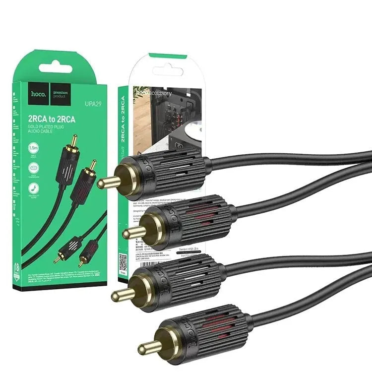 Hoco UPA29 Dual RCA Red & White Lotus Audio Cable 1.5M