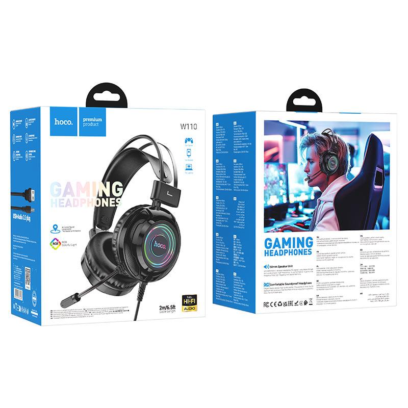 Hoco W110 Resource RGB Gaming Headphones Black