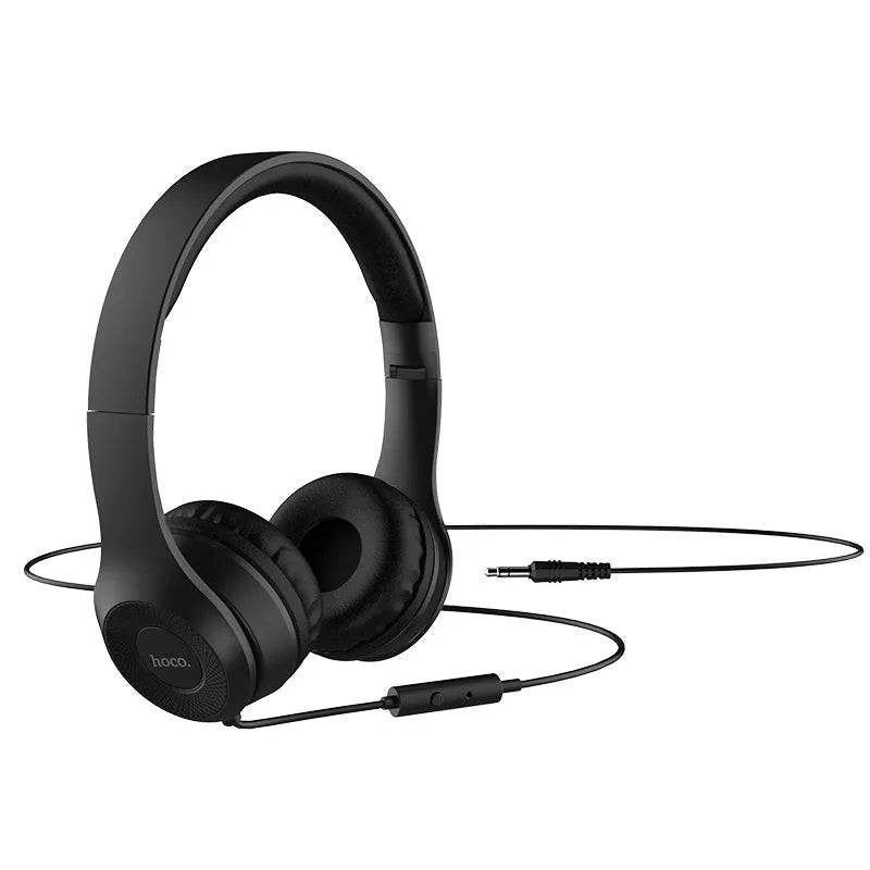 Hoco W21 Graceful Charm Wired Headphones Black