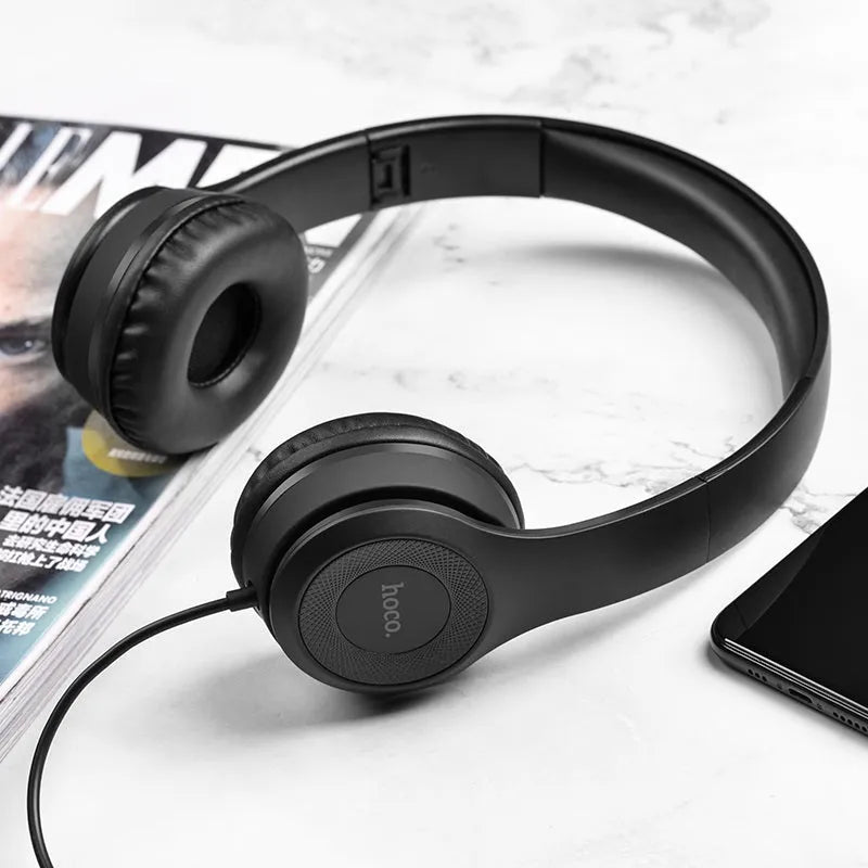 Hoco W21 Graceful Charm Wired Headphones Black