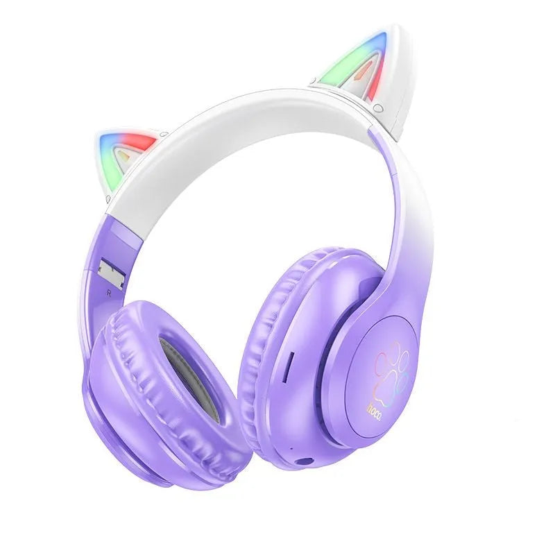 Hoco W42 Cat Ear Double Shade BT Headphones Purple