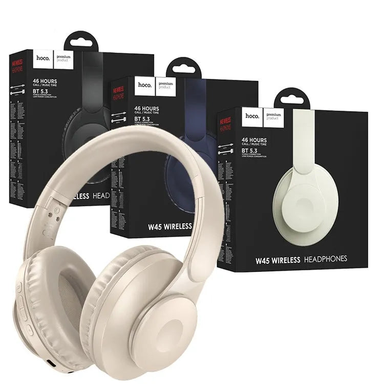 Hoco W45 High Bass 46 Hours Playtime BT Headset White