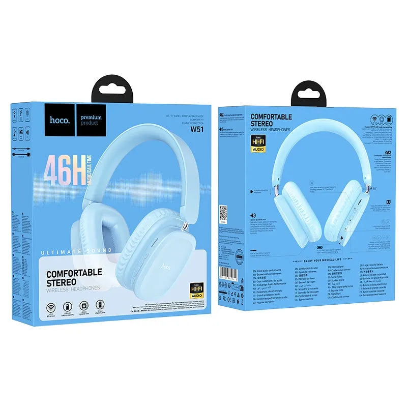 Hoco W51 Delightful 46Hour BT Wireless Headphones Blue