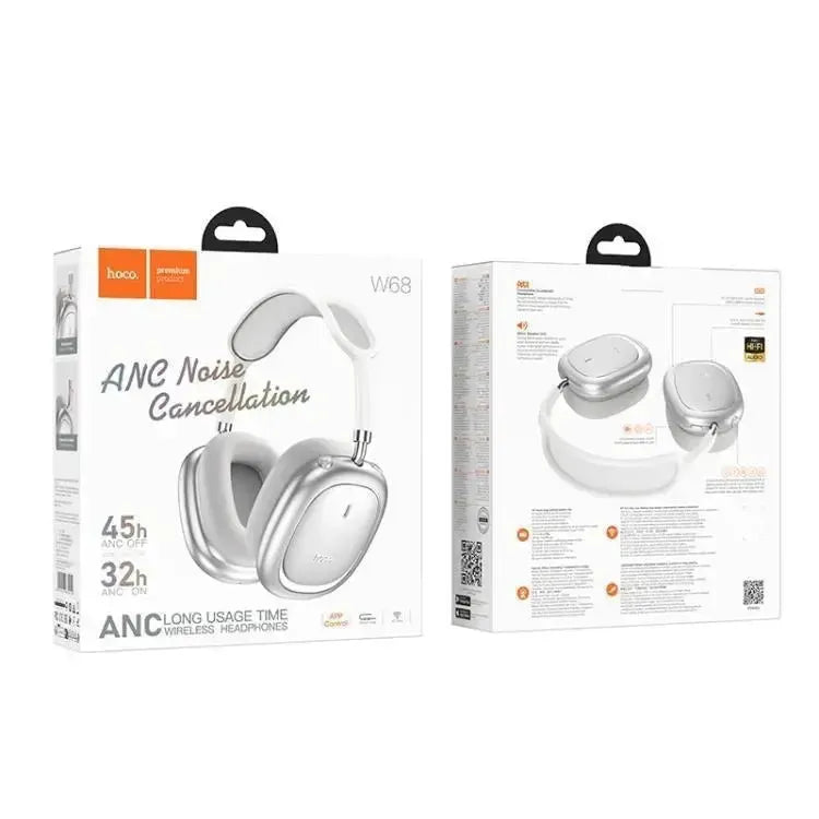 Hoco W68 Calma ANC Noise Canceling BT Headphones App Silver