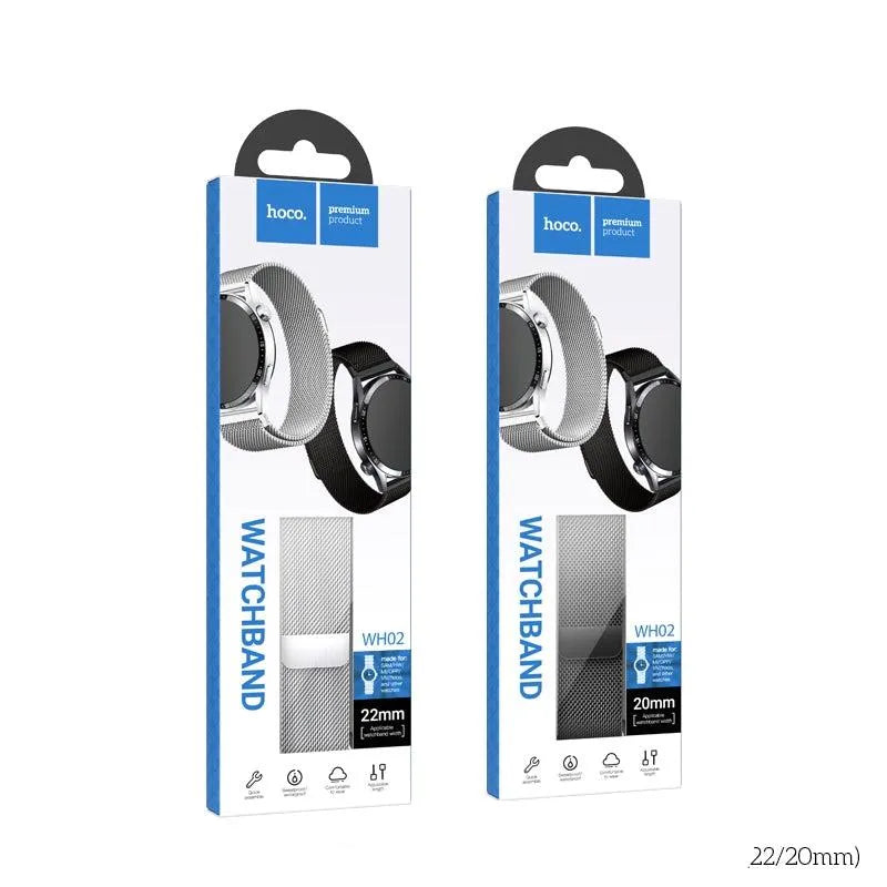 Hoco WH02 Simple Beauty Series Magnetic Steel Strip Watchband 22mm Black