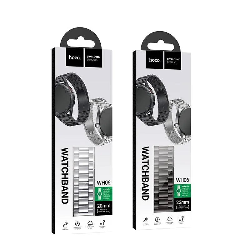 Hoco WH06 Grand Series Three Steel Strips Watchband 22mm Black