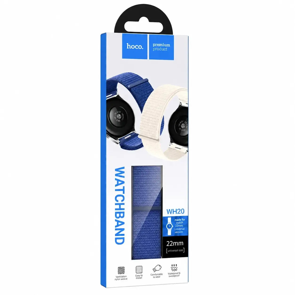 Hoco WH20 Belle Series Push-Type Loop Nylon Strap 22mm Ocean