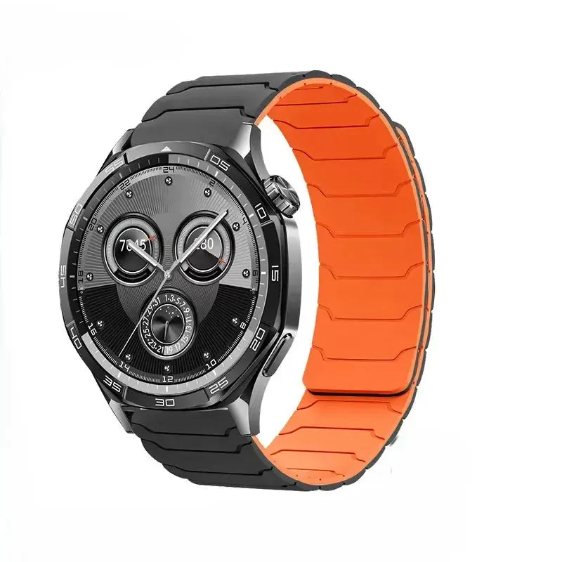 Hoco WH21 Flexible Series Magnetic Silicone Strap 22mm Black & Orange