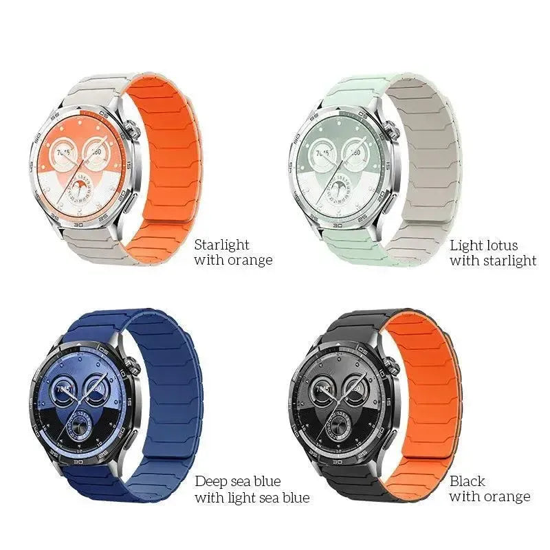 Hoco WH21 Flexible Series Magnetic Silicone Strap 22mm Black & Orange