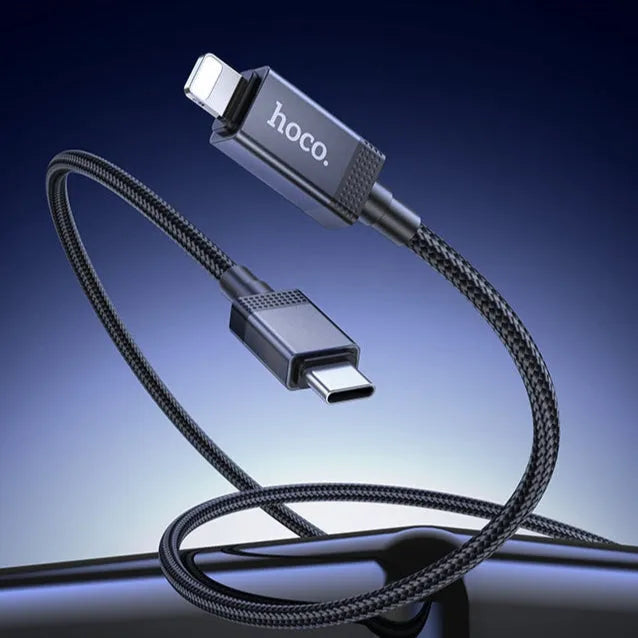Hoco X118 Generous PD27W Charging Cable With Display Type-C To iP Black