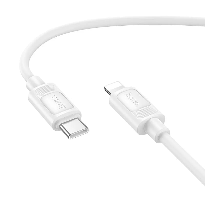 Hoco X122 Benefit Lightning PD 27W Silicone Charging Cable White