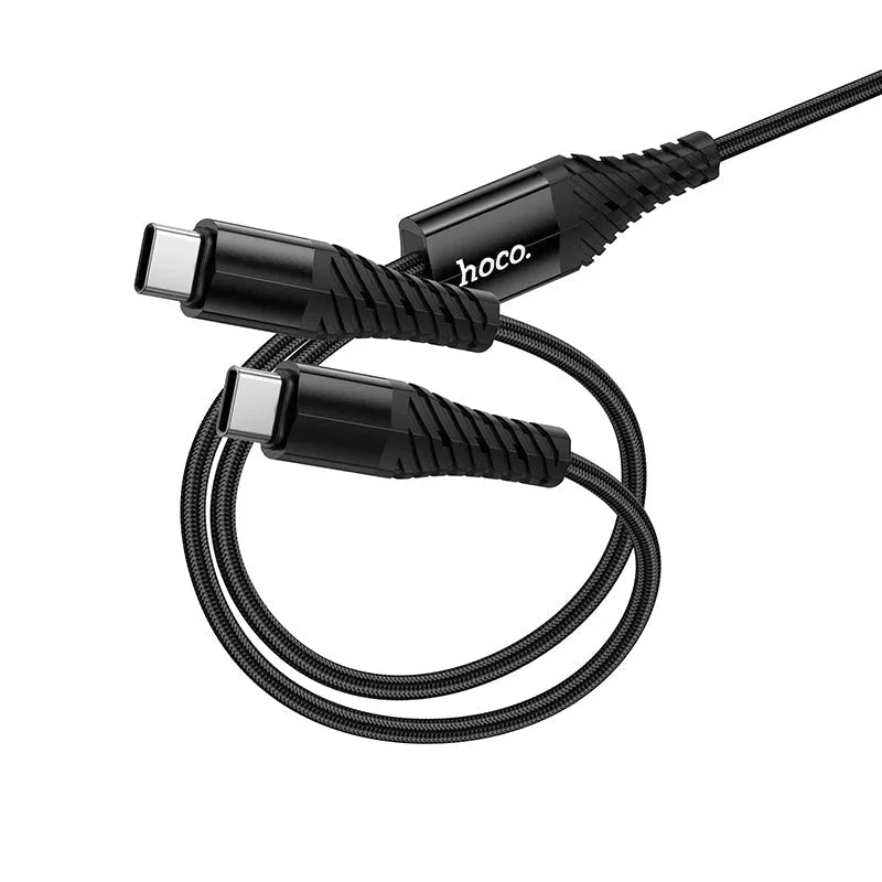 Hoco X123 Victory 2 In 1 Charging Cable C To C And C Black