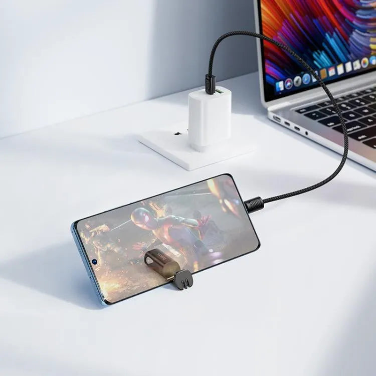 Hoco X126 3-In-1 PD60W Lanyard / Phone Holder Charging Cable Type C-C L=0.35M Black