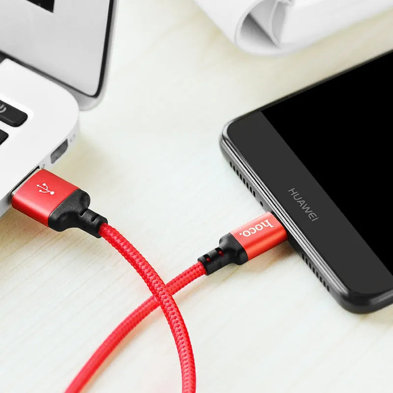 Hoco X14 Fast Charging Type-C Cable 1M Red & Black