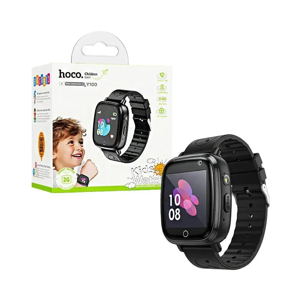 Hoco Y100 Real Time Monitor Kids Watch With Call Function Black