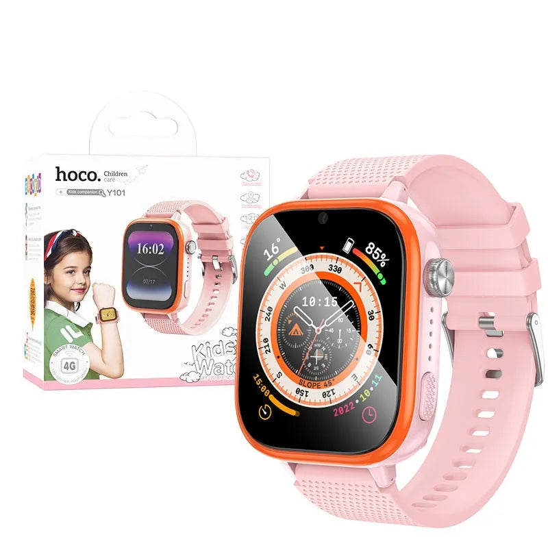 Hoco Y101 4G Kids Nano Sim Smart Watch Pink