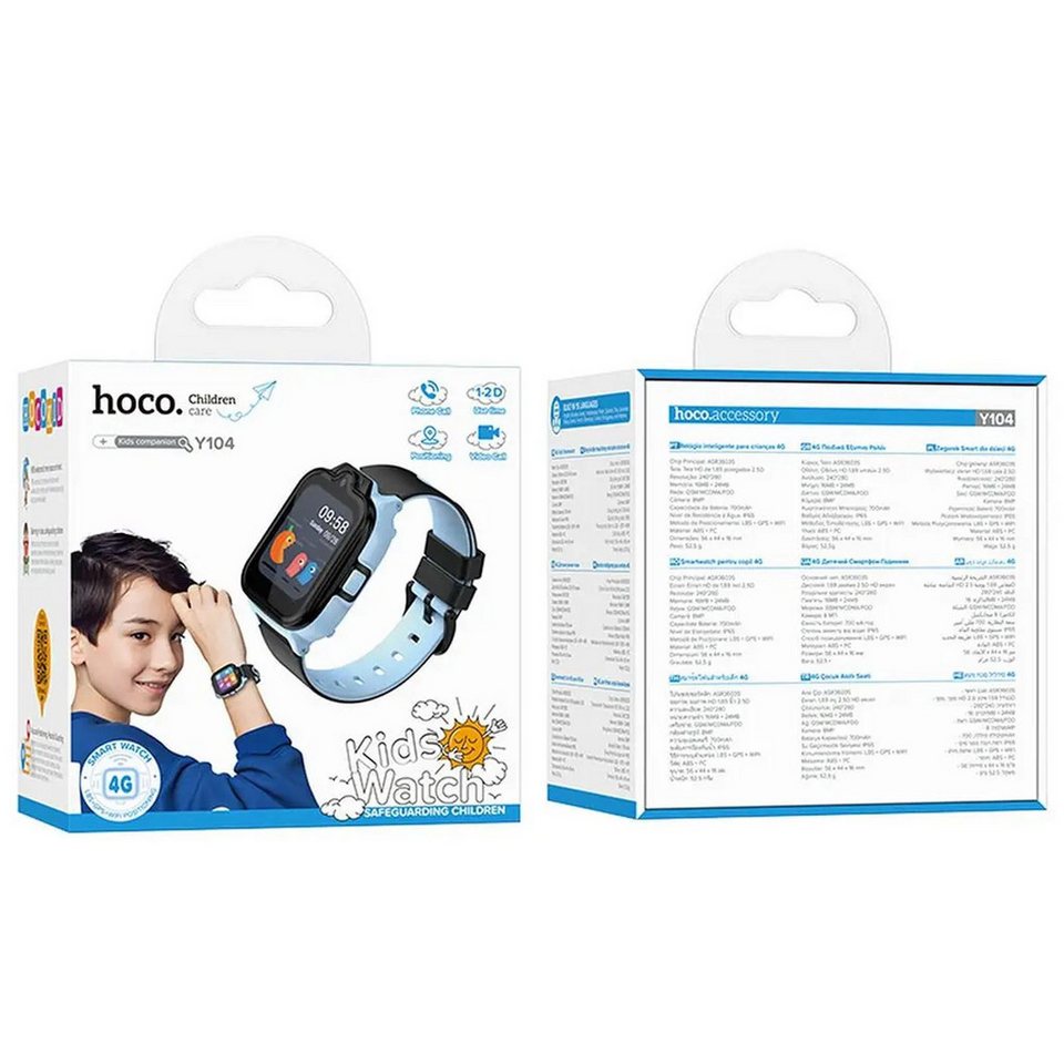 Hoco Y104 4G Kids Camera Smart Watch Blue