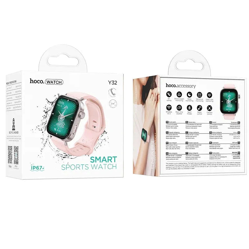 Hoco Y32 Lady Edition Smart Sports Watch Call Version Pink