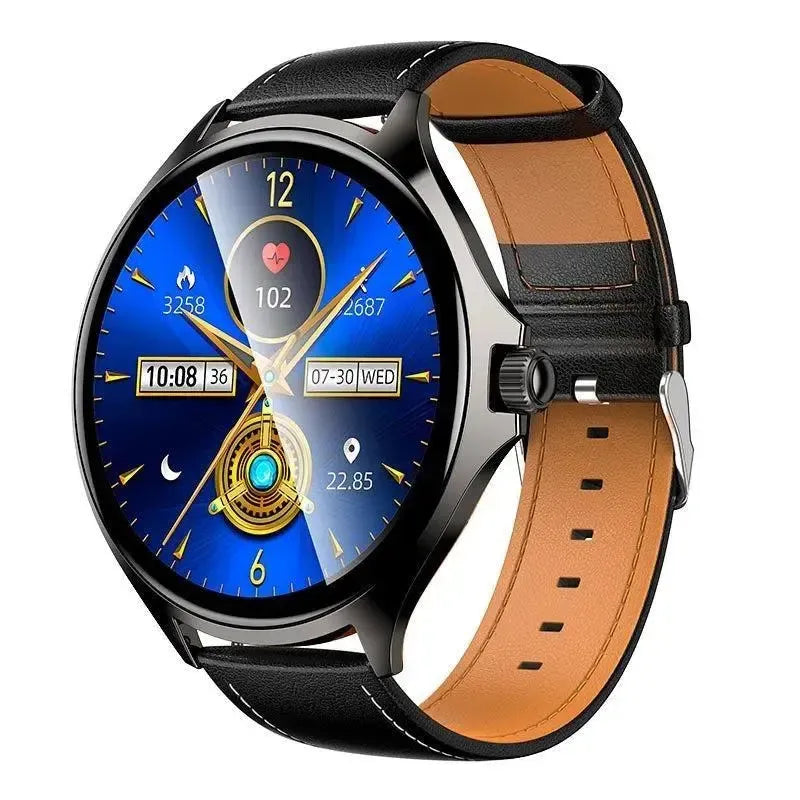 Hoco Y39 Leather Strap Smart Watch Call Version Black