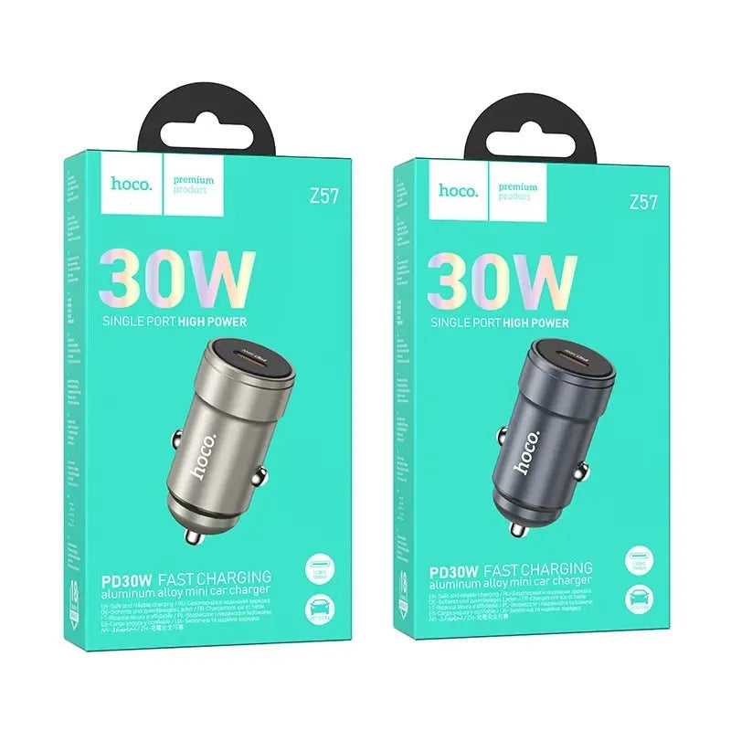 Hoco Z57 Glorious Single-Port PD30W Car Charger Gray
