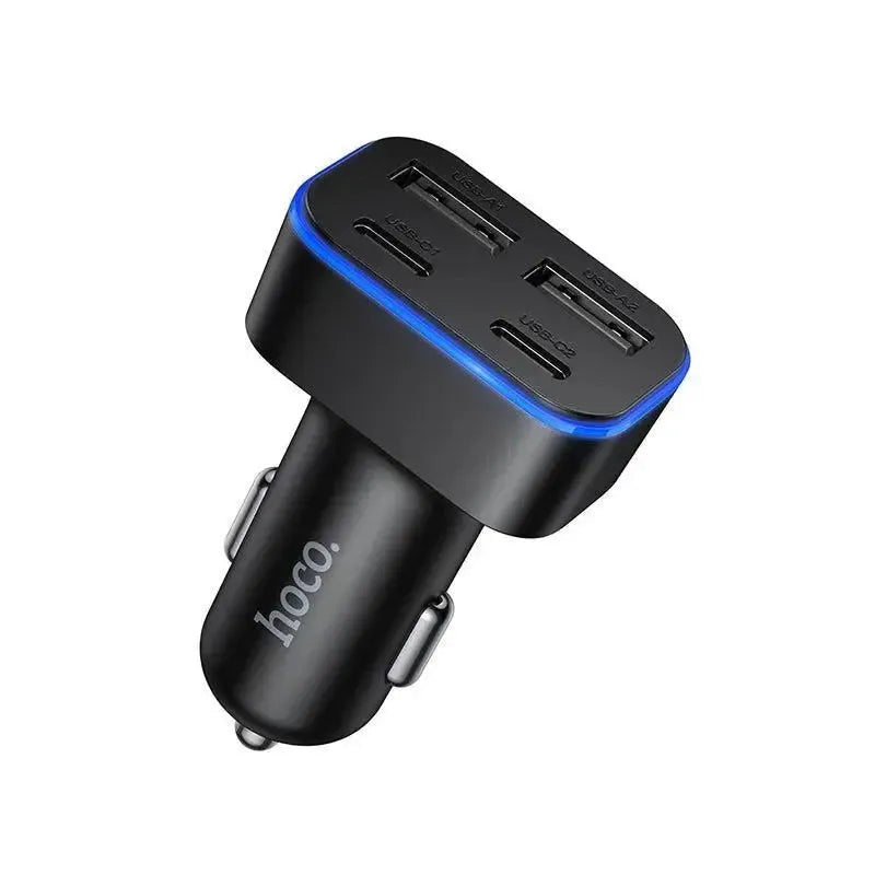 Hoco Z63 Barry Four-Port 2USB & 2 Type-C Car Charger Black
