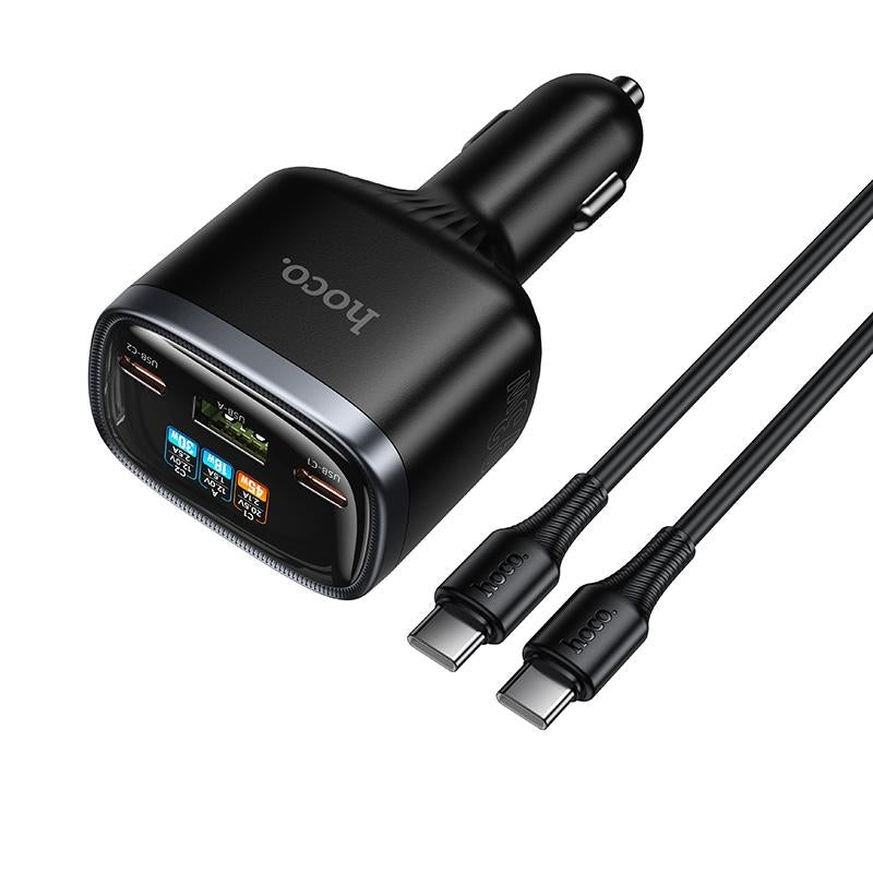Hoco Z70 Speed PD93W 2C1A TFT Display Car Charger Set C To C Black