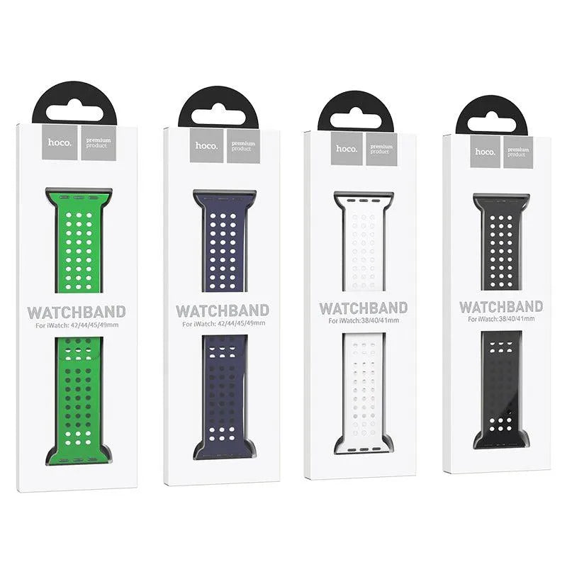 Hoco iWatch WA08 Flexible series honeycomb silicone strap(42/44/45/49mm) Red