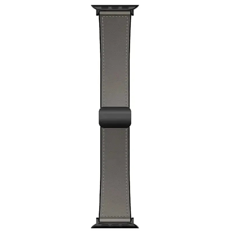Hoco iWatch WA34 Basic Series Two-Section Double Magnetic Buckle Silicone Leather Strap 44 / 45 / 46 / 49mm Black