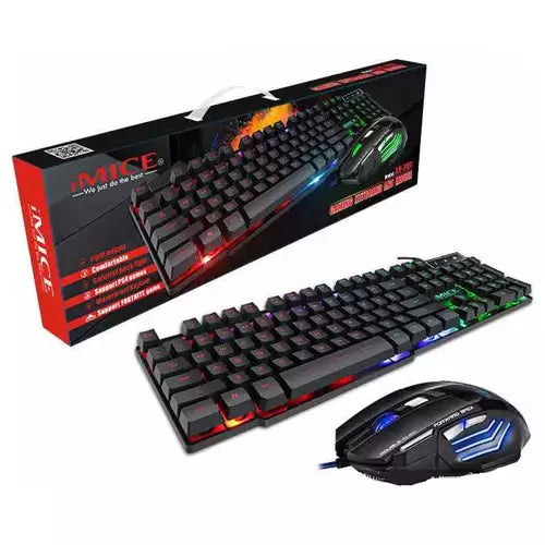 IMICE AN-300 USB Wired Backlit Gaming Keyboard And Mouse Combo Black