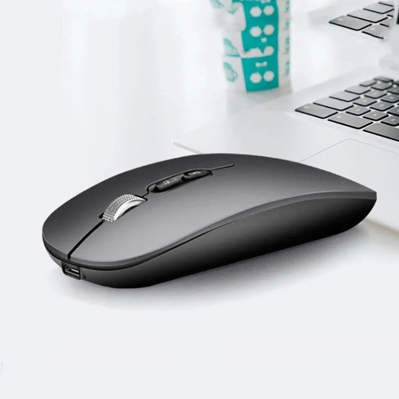 IMICE E-1400 Rechargable Wireless 5 Keys 1600DPI BT/ 2.4 GHz Ultra Slim Mouse Black