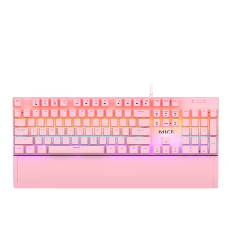 IMICE MK-X10 Wired Mechanical Keyboard Blue Switch And Mouse Set Pink
