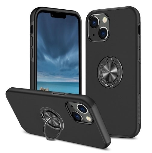 For Apple iPhone 11 Pro Dual Layer Invisible Ring Case Black