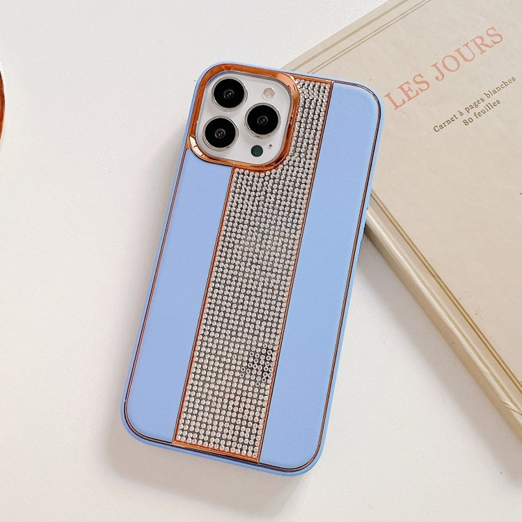 For Apple iPhone 11 Pro Max Diamound Stripe Bling Case Blue