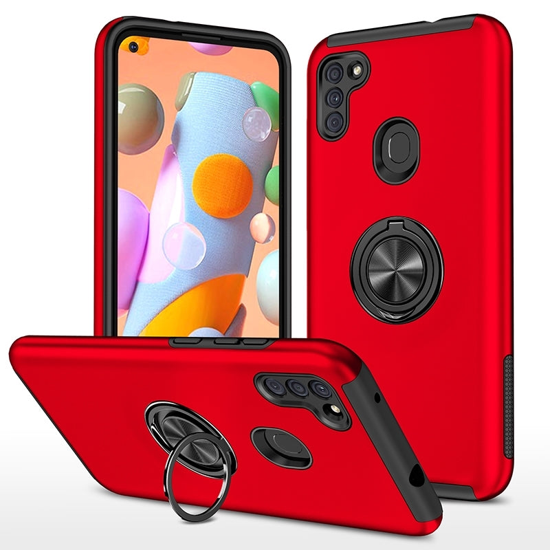 For Apple iPhone 12 Pro (6.1") Dual Layer Invisible Ring Case Red-www.firsthelptech.ie