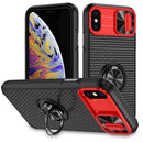 For Apple iPhone 12/12 Pro Autofocus Slide Camera Cover Ring Case Red & Black