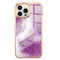 For Apple iPhone 12/12 Pro Premium Marble Case Purple Flower