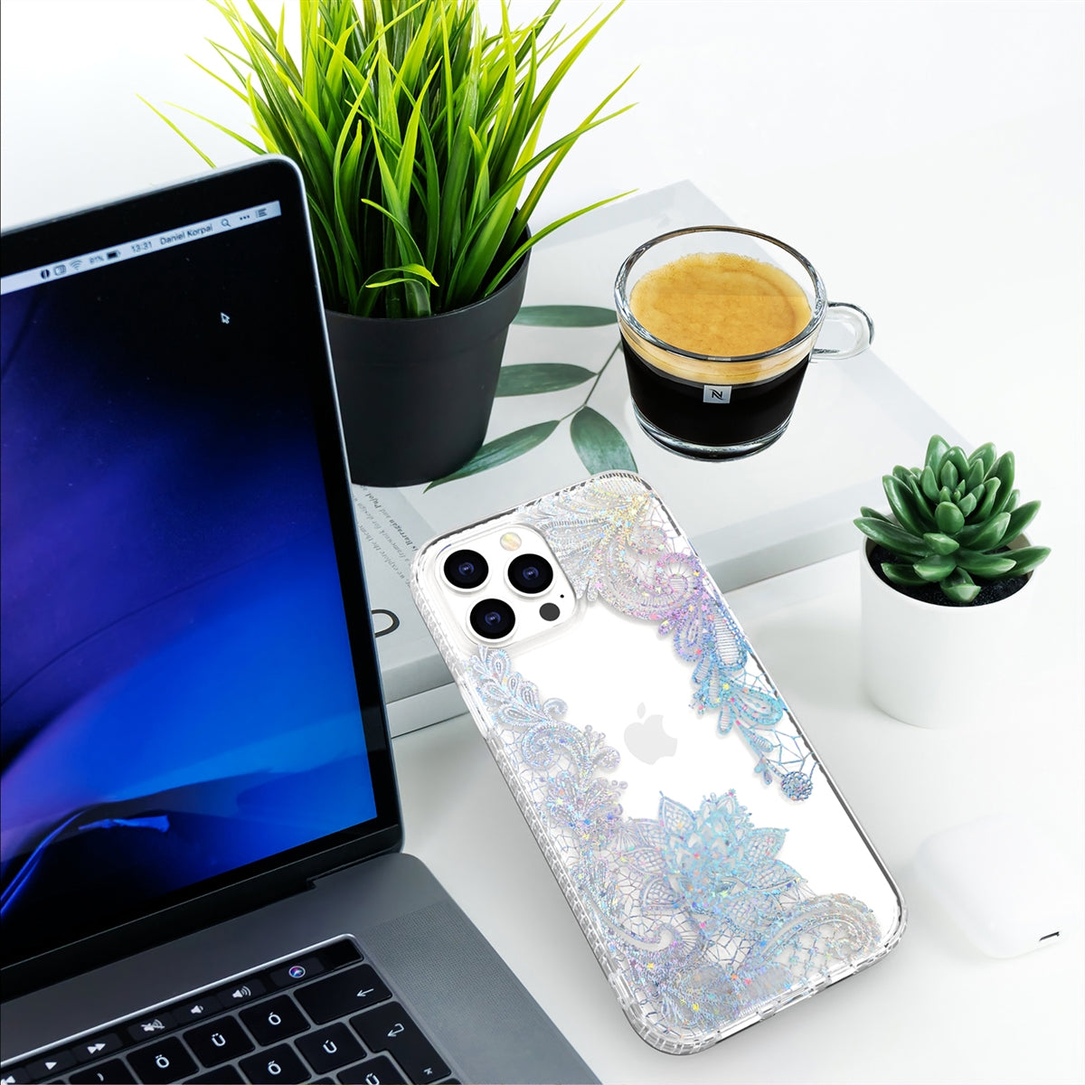 For Apple iPhone 12 Pro Max Premium Marble Case Mehendi-www.firsthelptech.ie