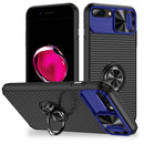 For Apple iPhone 11 Autofocus Slide Camera Cover Ring Case Blue & Black