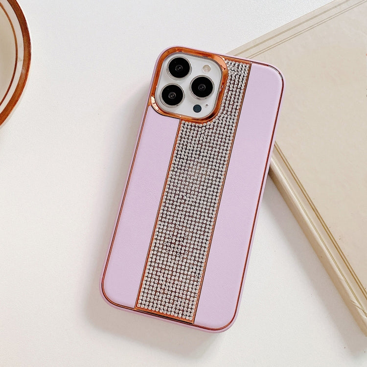 For Apple iPhone 13/14 Diamound Stripe Bling Case Purple