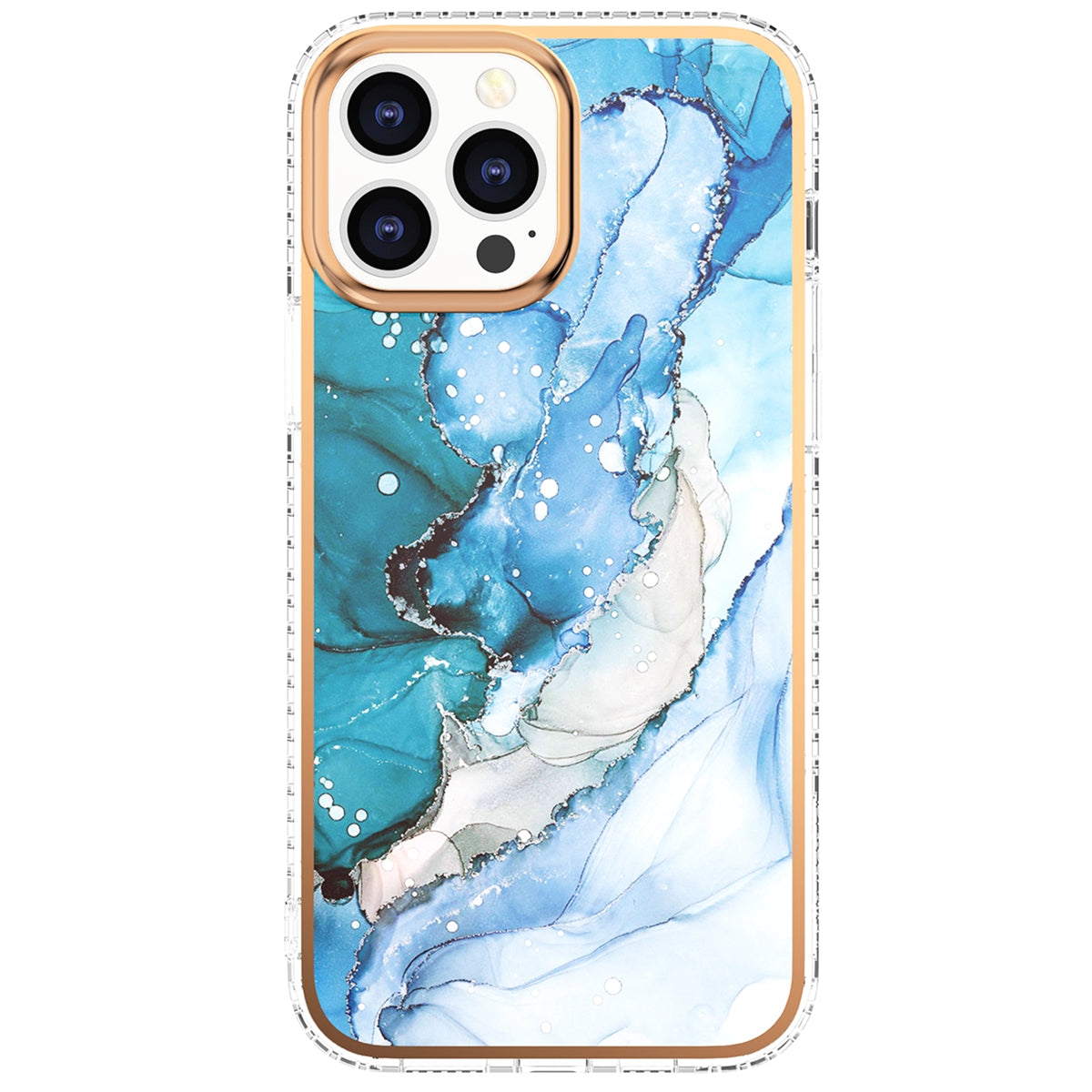 For Apple iPhone 13 Premium Marble Case Blue Ocean-www.firsthelptech.ie