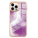 For Apple iPhone 14 Premium Marble Case Purple Flower