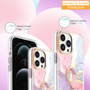 For Apple iPhone 14 Premium Marble Case Pink
