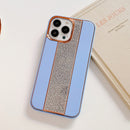 For Apple iPhone 14 Plus Diamound Stripe Bling Case Blue