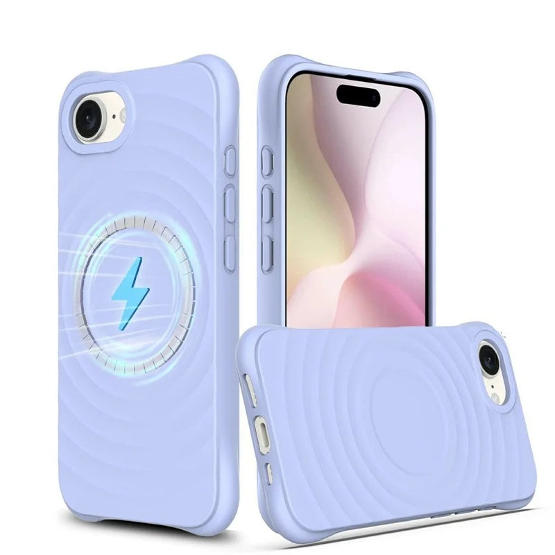 For Apple iPhone 13 / 14 Ripple Liquid Silicon With Magsafe Case Purple