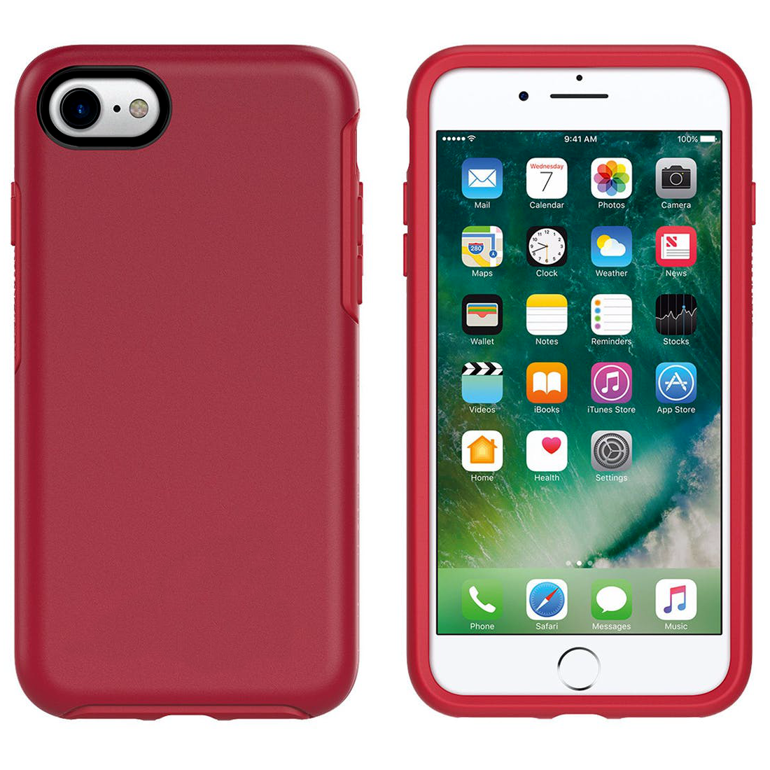 For Apple iPhone 15 HeavyDuty Symmetry Design Case Red
