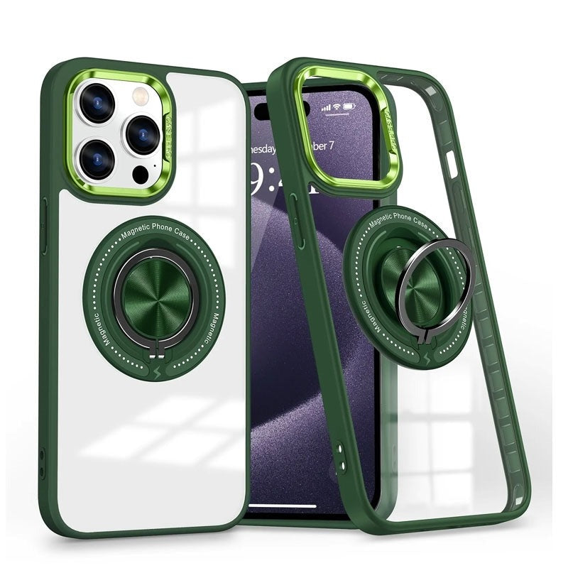 For Apple iPhone 15 Magsafe Invisible Ring Case Green-www.firsthelptech.ie